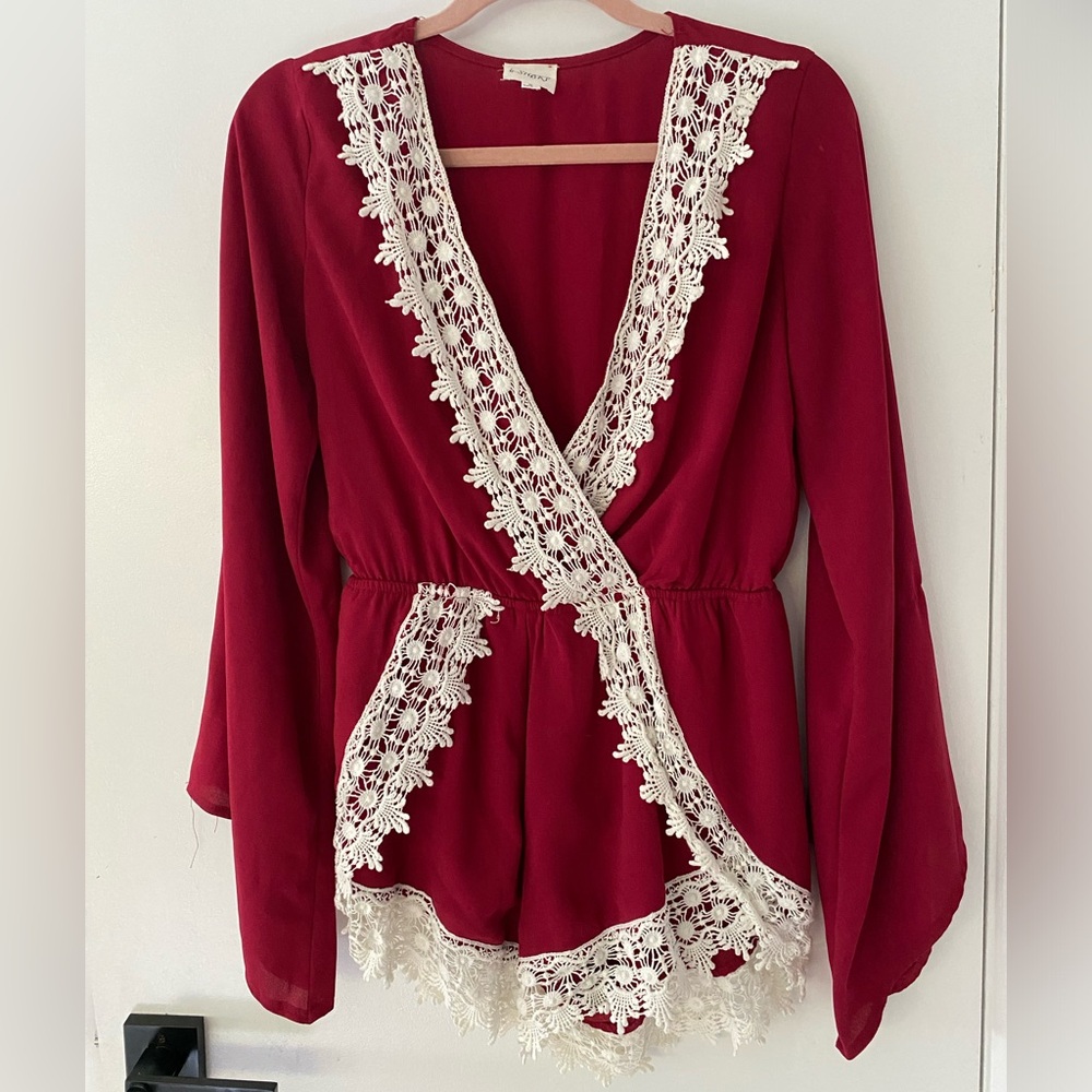 Romper with crochet details